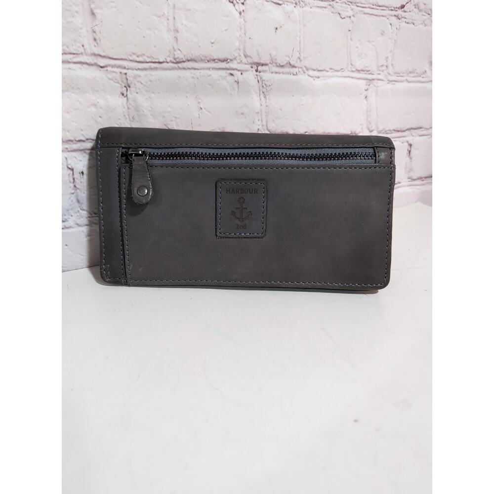 Harbour 2nd Luja Gray Leather Wallet Bi Fold Wallet NWOT 7 X 4 - Picture 5 of 11